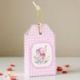 SCATOLINA A FORMA DI TAG CON ELEFANTINO PER BATTESIMO E NASCITA