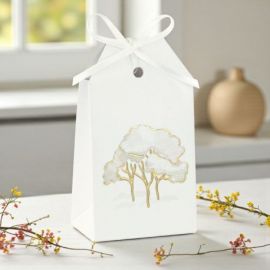 SCATOLINA PER CONFETTI A FORMA DI TAG CON ALBERI PER EVENTI SPECIALI