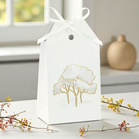 SCATOLINA PER CONFETTI A FORMA DI TAG CON ALBERI PER EVENTI SPECIALI