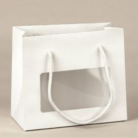 SHOPPER BIANCA CON FINESTRELLA PER CONFEZIONE BOMBONIERE