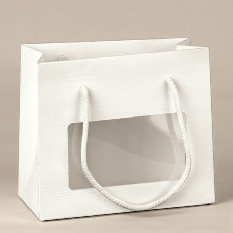 SHOPPER BIANCA CON FINESTRELLA PER CONFEZIONE BOMBONIERE