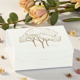 SCATOLINA PORTACONFETTI ALBERO DELLA VITA BOMBONIERA CERIMONIA ELEGANTE DESIGN RAFFINATO