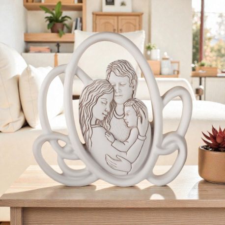 ICONA SACRA FAMIGLIA MODERNA PER BOMBONIERE BATTESIMO