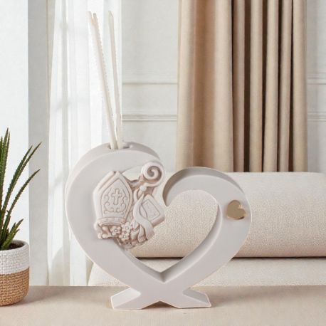 PROFUMATORE A CUORE MITRA E BASTONE PER BOMBONIERE CRESIMA UNICHE