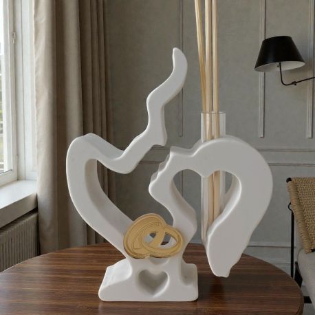 PROFUMATORE VOLTI COPPIA CON FEDI PER BOMBONIERE MATRIMONIO