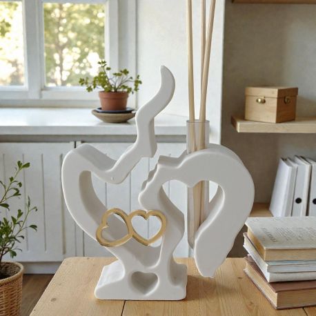 PROFUMATORE VOLTI STILIZZATI CON CUORI: BOMBONIERA PER NOZZE