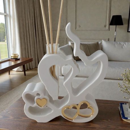 DIFFUSORE PROFUMATORE CON SAGOMA VOLTI INNAMORATI E CUORI MATRIMONIO