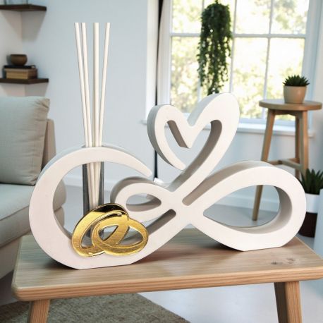 PROFUMATORE INFINITO CON FEDI: BOMBONIERA UNICA PER MATRIMONIO