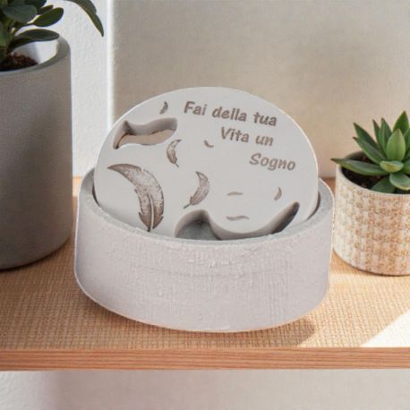 SCATOLETTA PER POTPOURRI CON FRASE: BOMBONIERA PER BATTESIMO