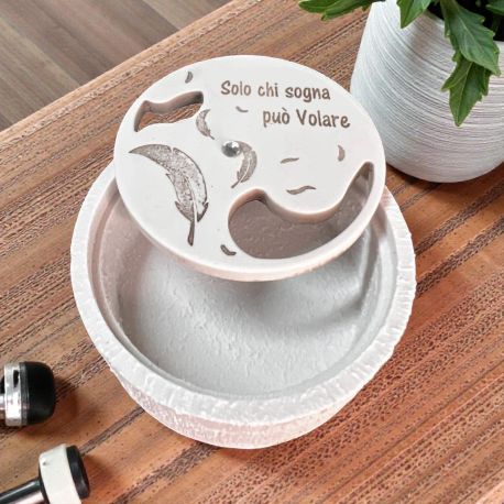 SCATOLINA ELEGANTE CON PIUME PER POTPOURRI IDEALE PER BOMBONIERE