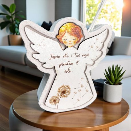 PROFUMATORE ANGELO CON FRASE PER BATTESIMO E COMUNIONE BAMBINO/BAMBINA