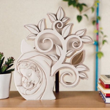 QUADRETTO MATERNITÀ CON ALBERO DELLA VITA: BOMBONIERA BATTESIMO UNICA