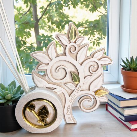 PROFUMATORE ALBERO E MITRA CON BASTONE PER BOMBONIERE CRESIMA