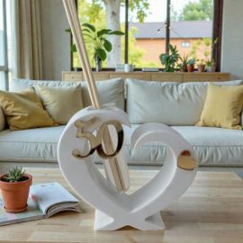 DIFFUSORE A FORMA DI CUORE PER LE BOMBONIERE DEL 50° ANNIVERSARIO