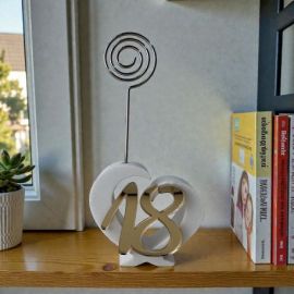 PORTAMEMO A FORMA DI CUORE E N°18: IDEALE PER BOMBONIERE DICIOTTESIMO