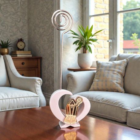 BOMBONIERA MEMOCLIP PORTAFOTO A FORMA DI CUORE PER SANTA CRESIMA