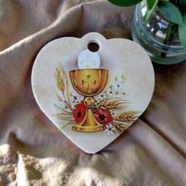 APPLICAZIONE CUORE CON CALICE ED OSTIA PER COMUNIONE INDIMENTICABILE