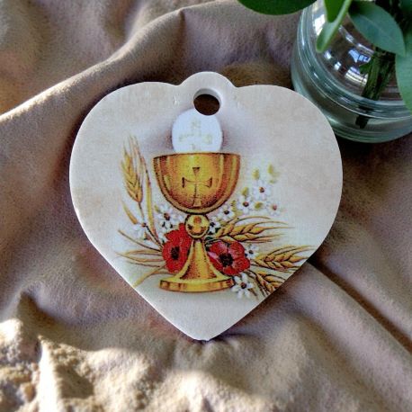 APPLICAZIONE CUORE CON CALICE ED OSTIA PER COMUNIONE INDIMENTICABILE