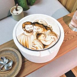 SCATOLINA PORTA ROSARIO CON SACRA FAMIGLIA PER BOMBONIERE ORIGINALI