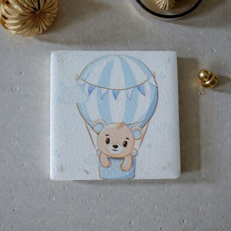 MAGNETE ORSETTO E MONGOLFIERA: BOMBONIERA UNICA PER BAMBINO