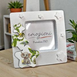 PORTAFOTO CON STELLINE ED ELEFANTE PER BOMBONIERE BATTESIMO