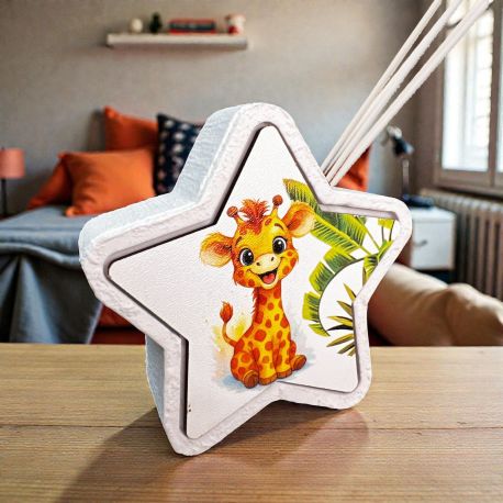 BOMBONIERA DIFFUSORE GIRAFFA E FOGLIE PER BATTESIMO E COMUNIONE