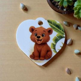 APPLICAZIONE ORSETTO CON FOGLIE PER PRIMO COMPLEANNO TEMA GIUNGLA