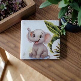 CALAMITA CON ELEFANTE E FOGLIE PER BOMBONIERE DI COMPLEANNO