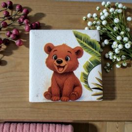 MAGNETE CON ORSETTO TEMA GIUNGLA PER BOMBONIERE 1° COMPLEANNO