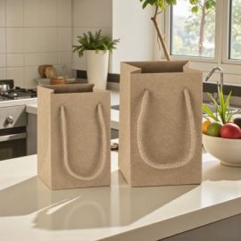 SHOPPER IN CARTONCINO AVANA CON MANICO IN CORDA PER CONFEZIONI BOMBONIERE