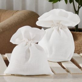 SACCHETTINO PER CONFETTI BIANCO ELEGANTE PER BOMBONIERE FAI DA TE