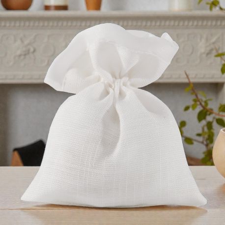 SACCHETTINO PER CONFETTI BIANCO ELEGANTE PER BOMBONIERE FAI DA TE