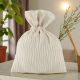 SACCHETTINO PORTACONFETTI CREMA IN TESSUTO AD ONDE PER BOMBONIERE UNICHE