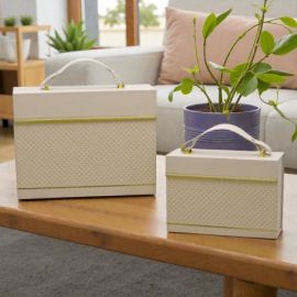 SET DUE BORSE IN CARTONE CON MANICO - BOMBONIERE ORIGINALI PER DONNA