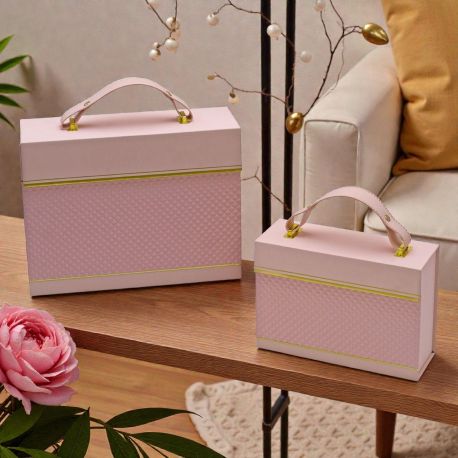 SET DUE BORSE IN CARTONE CON MANICO PER BOMBONIERE ORIGINALI