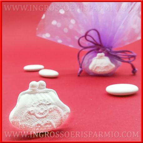 DECORAZIONI GESSO BORSETTA COMPLEANNO DONNA/RAGAZZA ONLINE FAI DA TE PENSIERINI STOCK