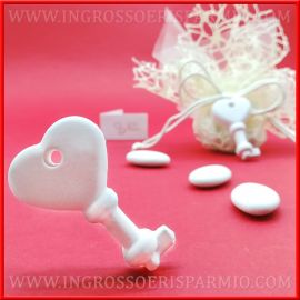 CHIAVE CON CUORE GESSETTI SEGNAPOSTO FAI DA TE MATRIMONIO 2018 IDEE ONLINE ECONOMICHE BOMBONIERE