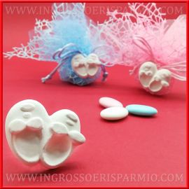 SCARPETTE GESSO PROFUMATE DECORAZIONI SACCHETTI NASCITA ONLINE BIMBI INGROSSO 2018 BOMBONIERE CONFETTATA