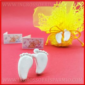 COPPIA DI PIEDINI IN GESSO BOMBONIERE CONFETTATE NASCITA FAI DA TE PROFUMATI BAMBINI GESSETTI IDEE ONLINE STOCK