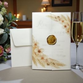 PARTECIPAZIONE A FINESTRA TRASLUCIDA CON SPIGHE PER MATRIMONIO UNICO