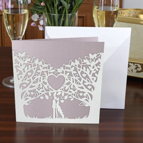 INVITO DI NOZZE CON SPOSI E ALBERI: PARTECIPAZIONI UNICHE E ORIGINALI