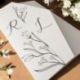 PARTECIPAZIONE A BUSTA AVORIO CON FIORI PER NOZZE, MATRIMONIO