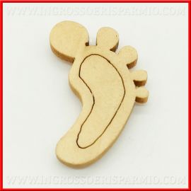 PIEDINI IN LEGNO DECORAZIONI BOMBONIERE NASCITA FAI DA TE ADESIVE IDEE ONLINE PENSIERINI BIMBO/A STOCK