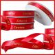 NASTRI PERSONALIZZATI "LAUREA" IN RASO ROSSO CONFEZIONI FAI DA TE SCRITTA ORO ECONOMICI ONLINE BOBINA 25 MT