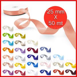 NASTRI DI DOPPIO RASO 25MM X 50MT STOCK ONLINE ACCESSORI BOMBONIERE FAI DA TE FIOCCHI DECORAZIONI MATRMIONIO