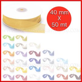 NASTRO IN ORGANZA 40MM X 50MT LARGO PER CONFEZIONARE BOMBONIERE GRANDI ACCESSORI MATERIALE FAI DA TE ONLINE