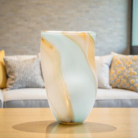 VASO IN VETRO SOFFIATO DECORATO PER BOMBONIERE NOZZE ORIGINALI