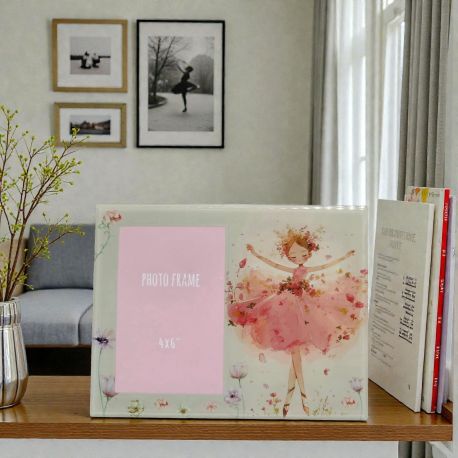 PORTAFOTO CON BALLERINA SOLIDALE BOMBONIERA UNICA PER BATTESIMO