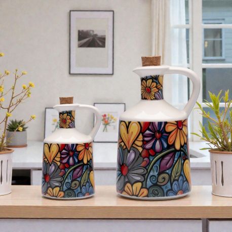 OLIERA CON MOTIVO A FIORI BOMBONIERA UTILE PER NOZZE E COMUNIONE