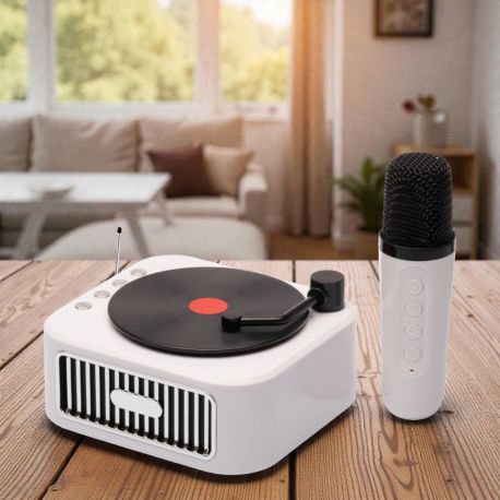 RADIO BLUETOOTH SPEAKER GIRADISCO CON MICROFONO: BOMBONIERA ORIGINALE